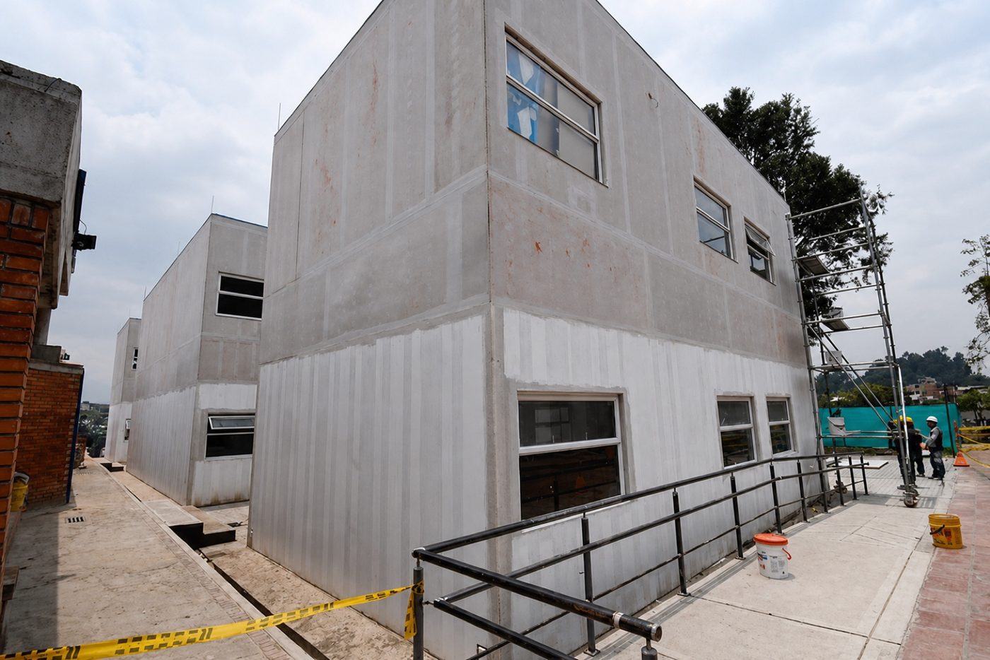 Revestimiento exterior de un edificio construido en steel framing
